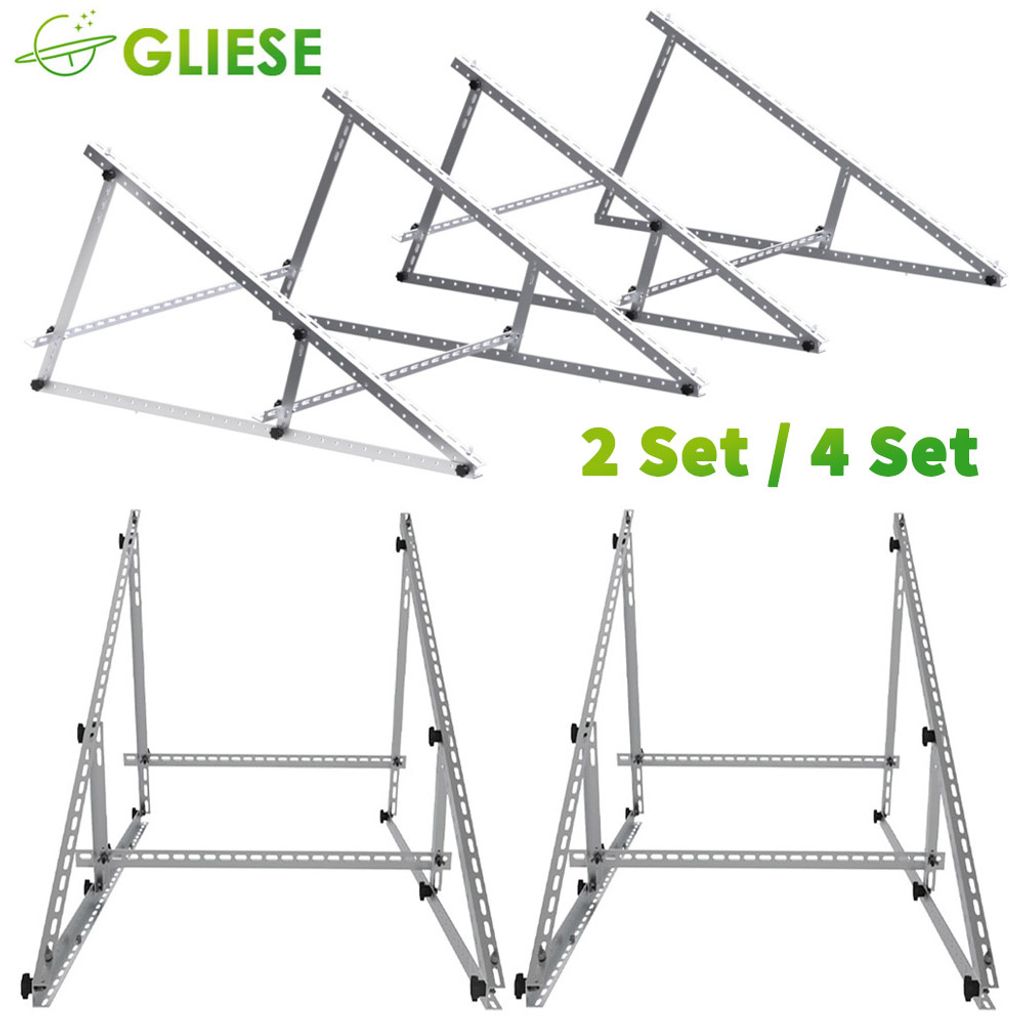 2er Set PV Halterung 118cm Verstärkter Solarmodul Solarpanel 0°-90°Aufständerung