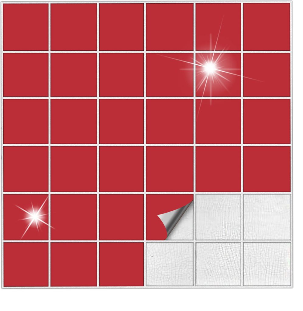 Fliesenaufkleber Für Bad, Küche etc Rot 31 glänzend 7 x 7 cm 10 Stück