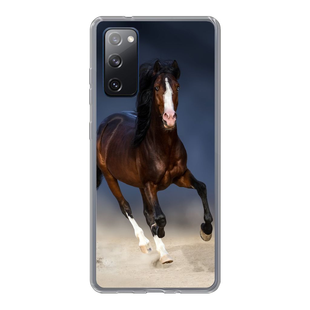MuchoWow Handyhülle Schutzhülle Hülle für Samsung Galaxy S20 FE Pferde - Tiere - Sand Silikon Softcase Handy Hülle - Abdeckung