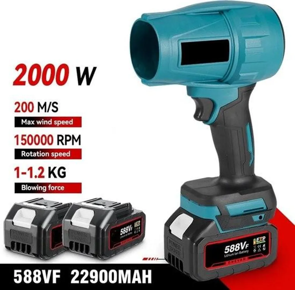 Souffleur de feuilles sans fil haute performance avec double batterie