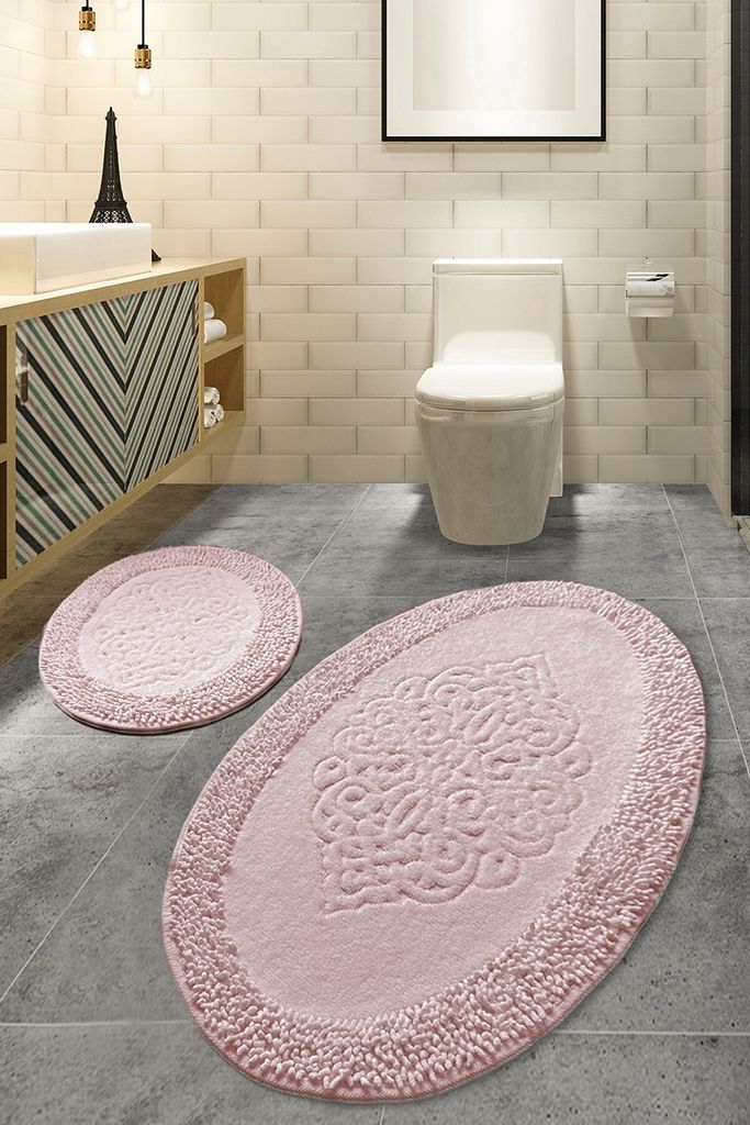 Mijolnir, Piante Oval - Pink, Badematten, Mehrfarbig, Produktbild 
