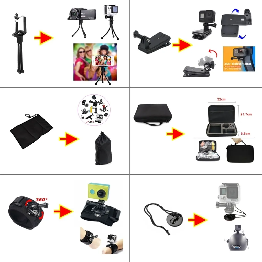 Kit PULUZ 50 accessoires complet avec mallette antichoc pour extérieur - 3