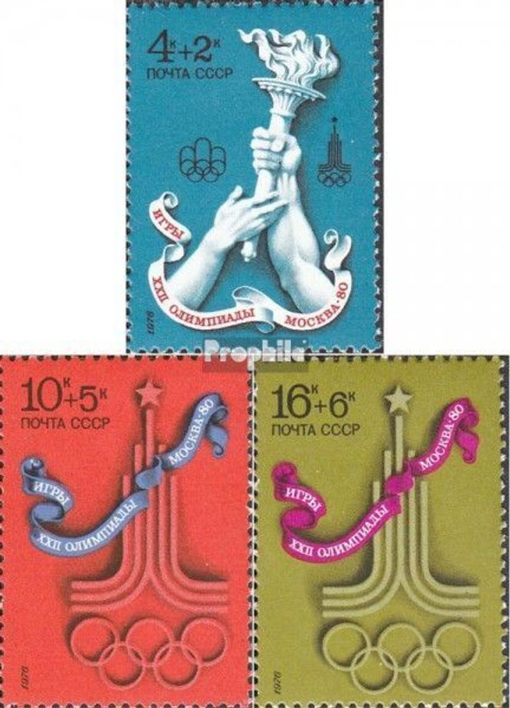 Briefmarken Sowjetunion 1976 Mi 4563-4565 (kompl.Ausg.) postfrisch Olympische Sommerspiele 80