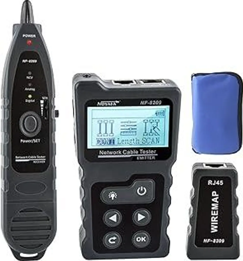 Tester NF-8209 NOYAFA Originale: Tracciatore Cavi RJ45 e Test PoE 60V