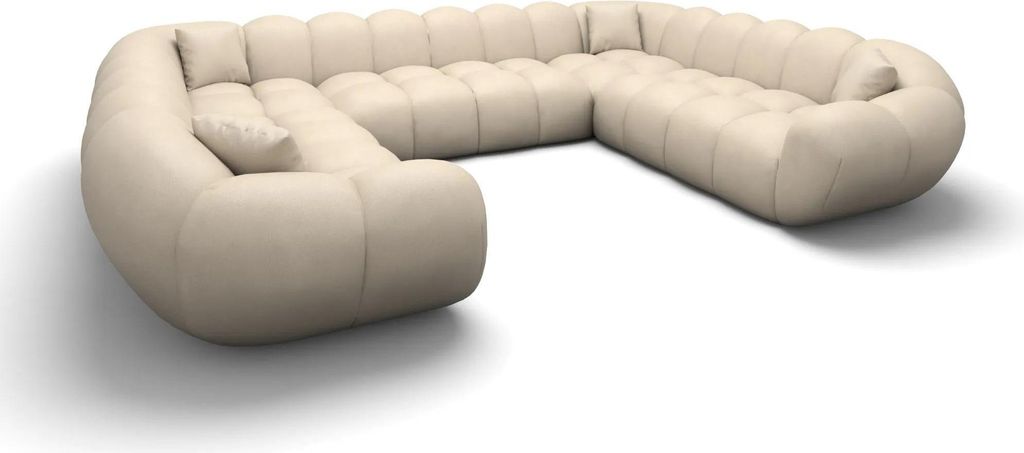 Kunstleder U-Form XXL Panorama Sofa Liva Beige