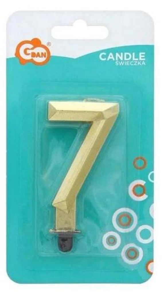Kerze „Ziffer 7“ Diamant 7,6 cm – Godan