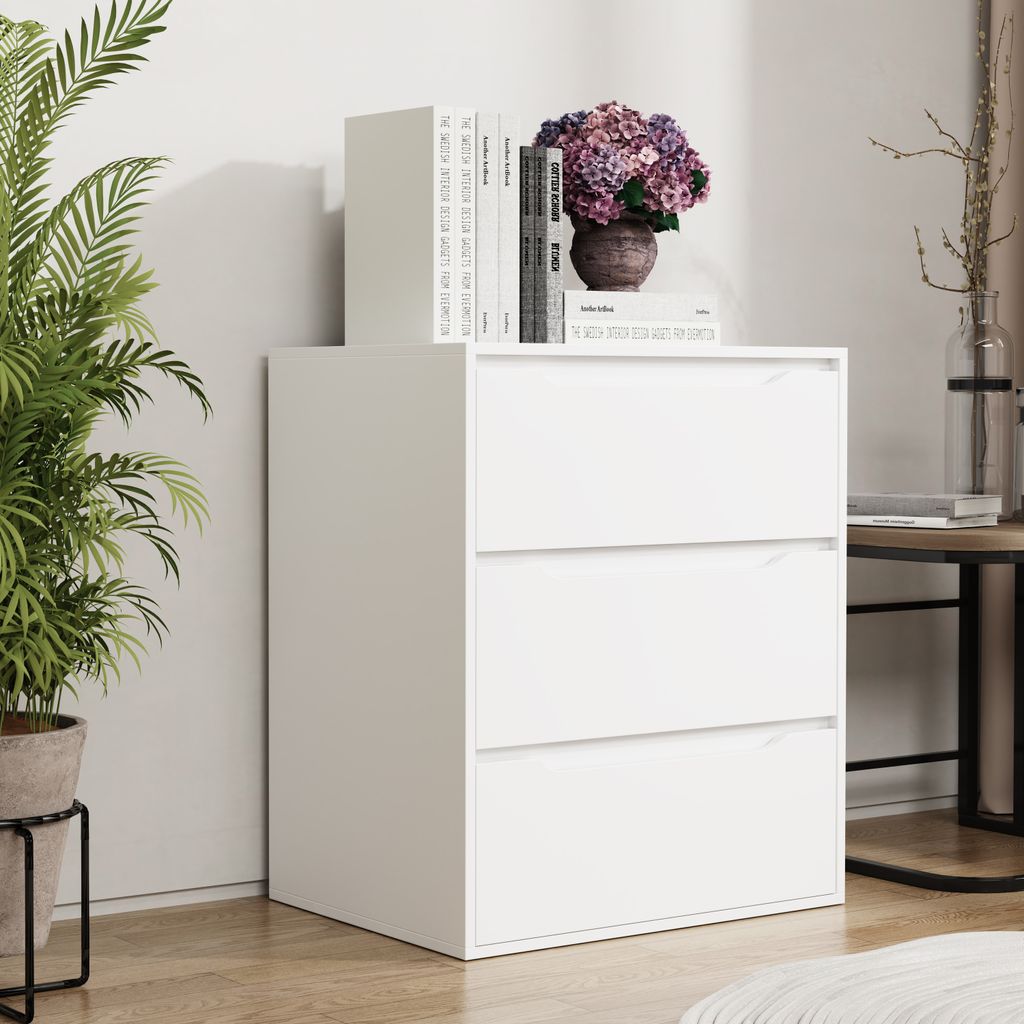 VCM Holz Kommode | Sideboard mit Schubladen | Nachttisch | Maße ca. H. 78 x B. 65 x T. 48 cm - Malira L