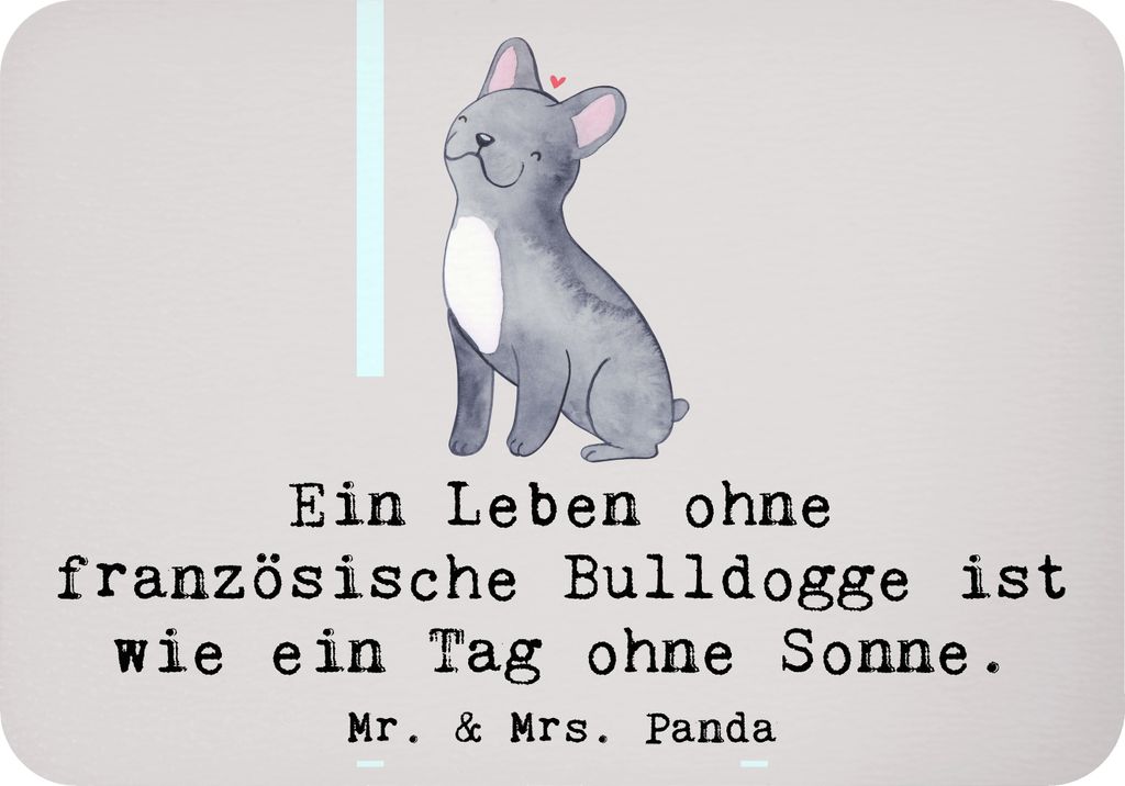 Mr. & Mrs. Panda Kühlschrankmagnet Französische Bulldogge - Grau Pastell - Geschenk, Hunde, Charakter, Hunderasse, zettelhalter, Merkmale, Hundel...