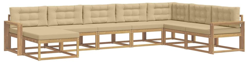vidaXL Outdoor-Sofagarnitur 8 pcs Weiß und Beige