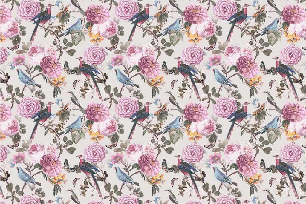 Fototapete Tiere - Vliestapete - Bildtapete UV-beständig Rose rosa Vintage Wandtapete geruchsfrei