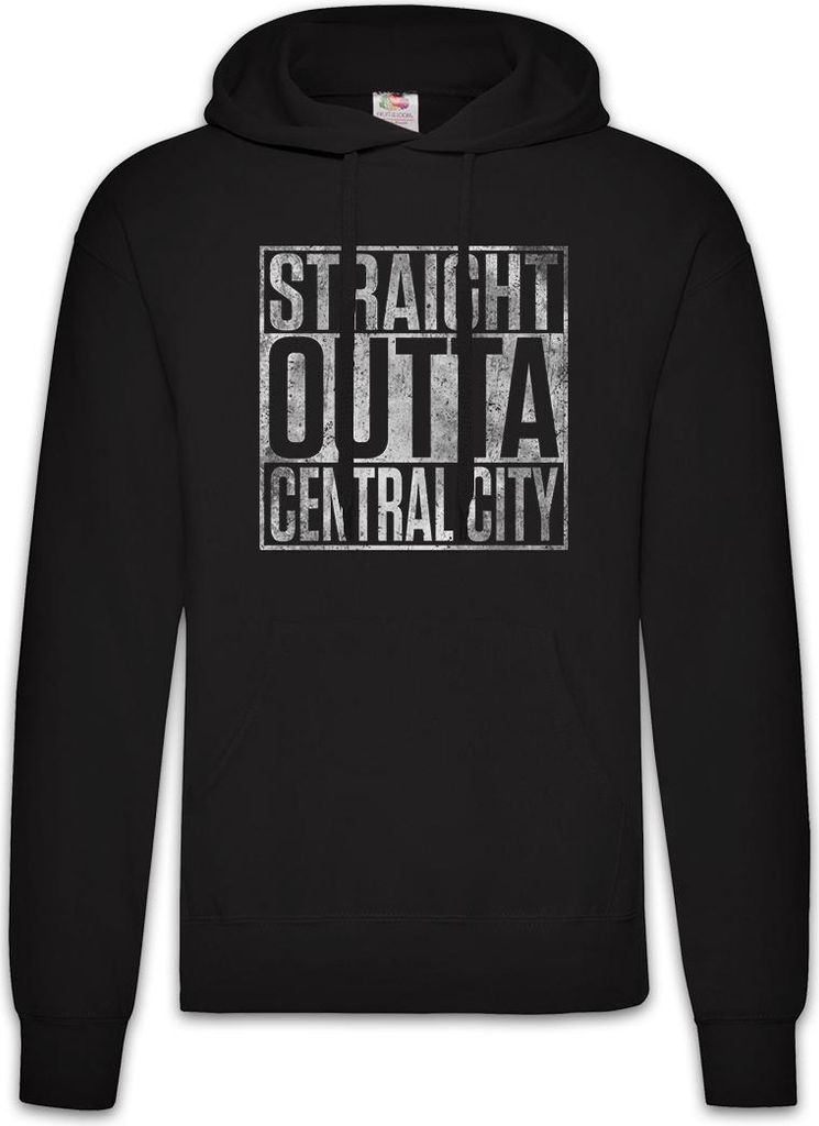 Urban Backwoods Straight Outta Central City, Herren Hoodie, Farbe: Schwarz, Größe: S