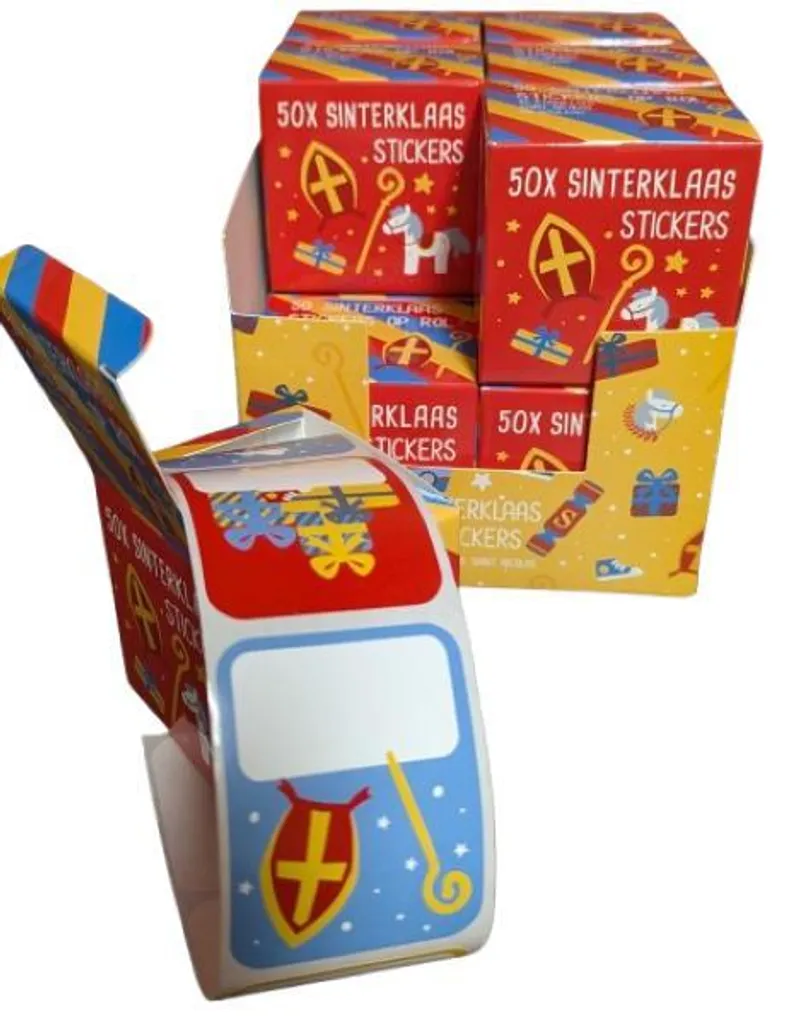 Stickers pour Sachets Saint-Nicolas, 12 Boîtes de 50 Autocollants École