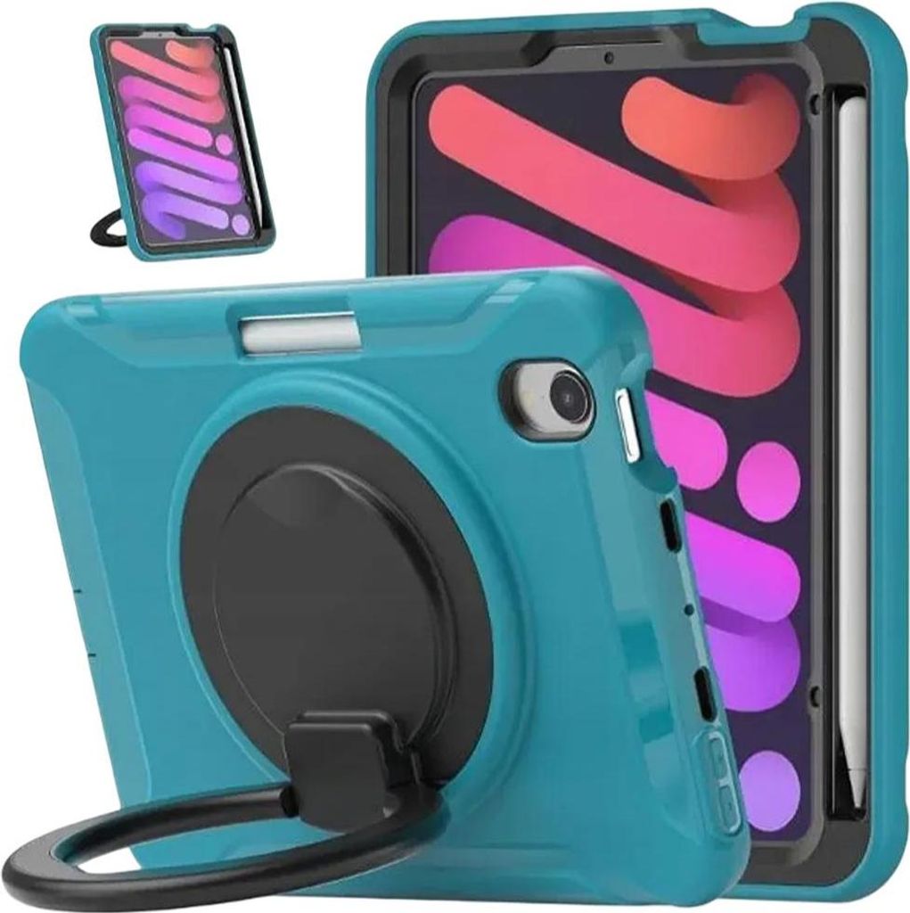 Schutzhülle für iPad mini 6 Drehbare Halterung Stifthalter Ständer Blau