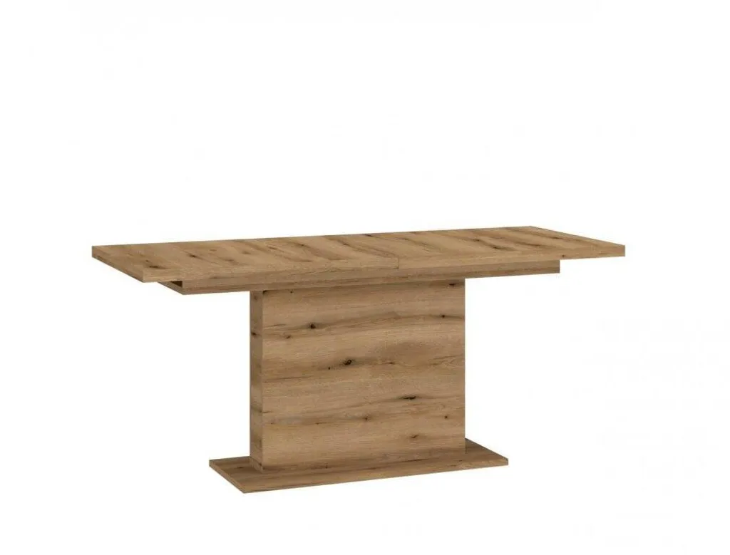 Table extensible Shirley avec rallonge papillon et plateau effet chêne