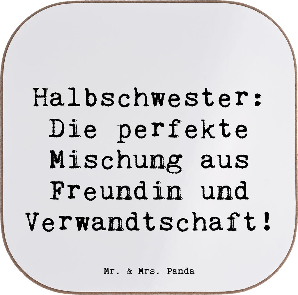 Mr. & Mrs. Panda Tischschoner Spruch Halbschwester Glück - Produktbild 