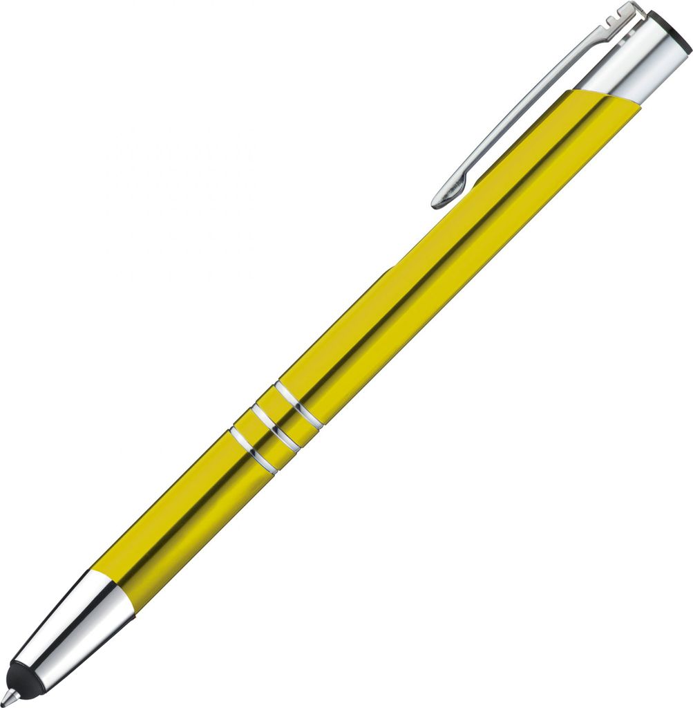 10 Touchpen Kugelschreiber aus Metall / Farbe: gelb