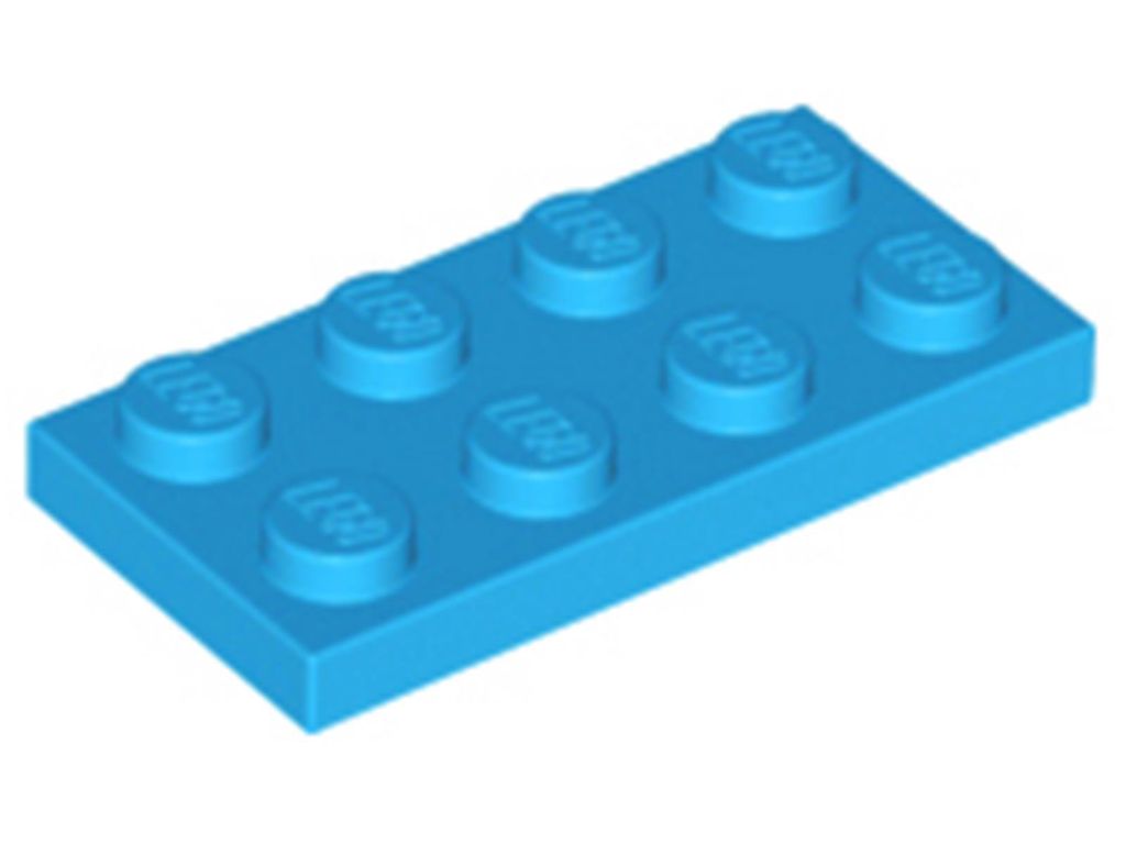 Lego 100 Stück 3020 Platten Plates 2x4 Part Basic 100 Dunkles Azurblau