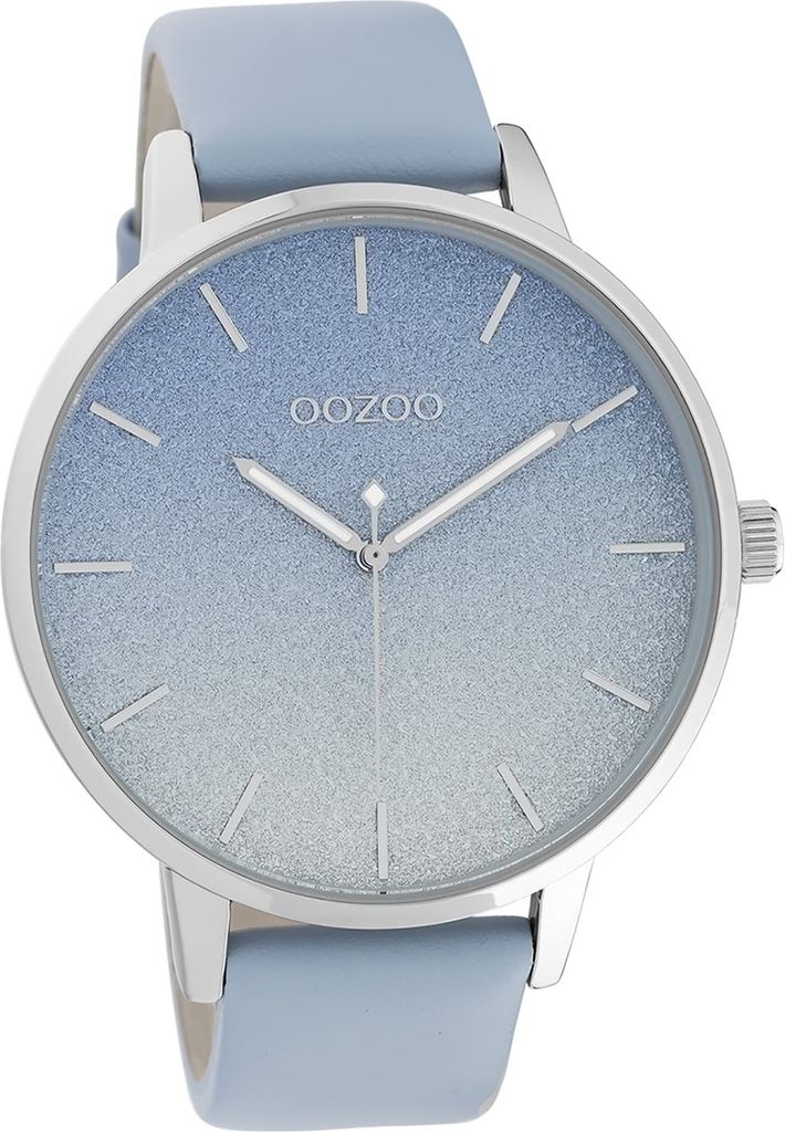 Oozoo Leder Damen Uhr C10830 Analog Quarzuhr Armband hellblau Timepieces D2UOC10830