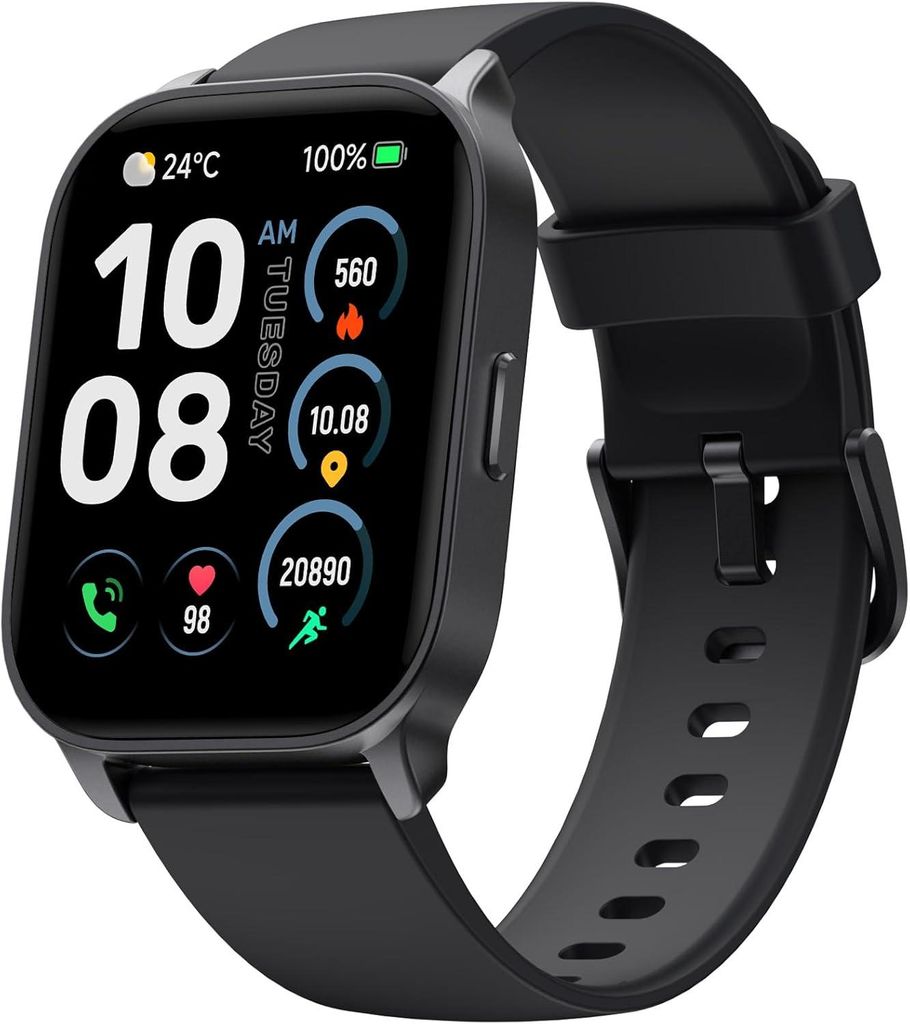 TOOBUR Smartwatch mit Telefonfunktion Alexa AMOLED Display Fitness Tracking für Android iOS