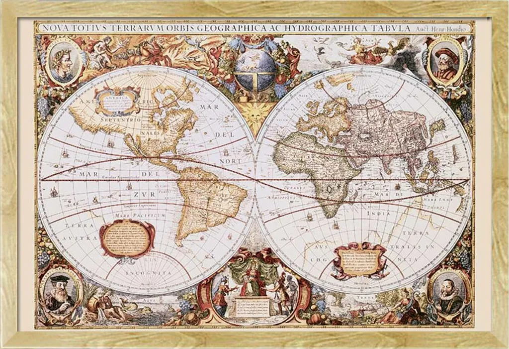 Mappa del Mondo Shinsuke® con Cornice Faggio - Idea Regalo Educativa