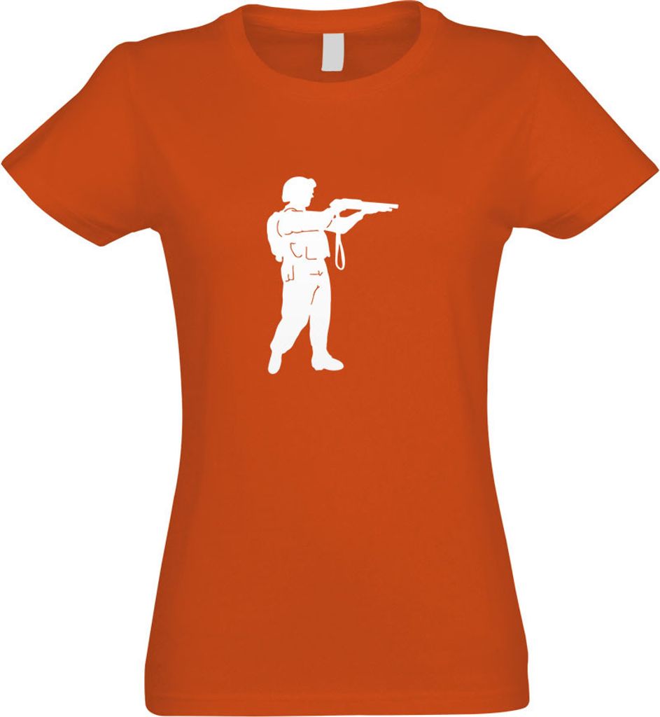 Kiwistar - T-Shirt tailliert - Damen - orange - Armee - Motiv 4 - Special Forces - mit Motiv Bedruckt - Funshirt Design - Sport - Freizeit - Damen - S