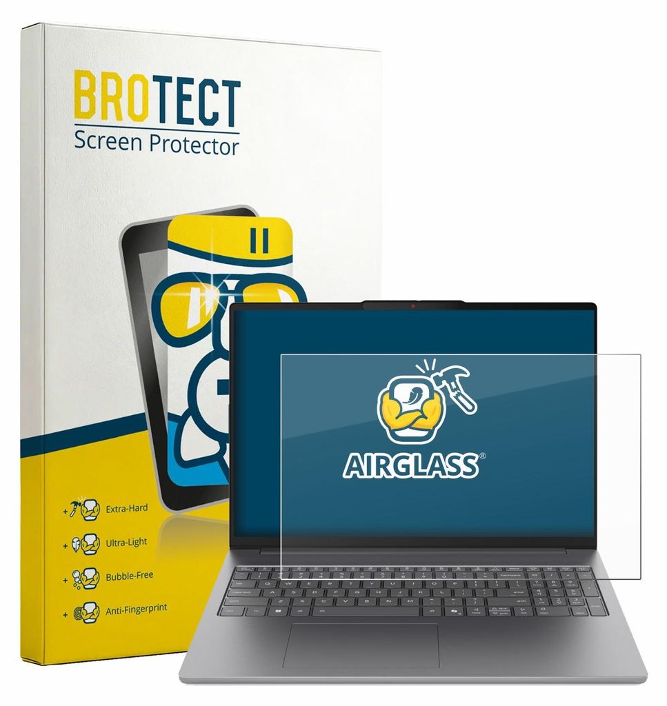 BROTECT Schutzglas für Lenovo IdeaPad Slim 5i Gen 11 16" Schutzfolie Panzer Folie Glas Display Schutz klar