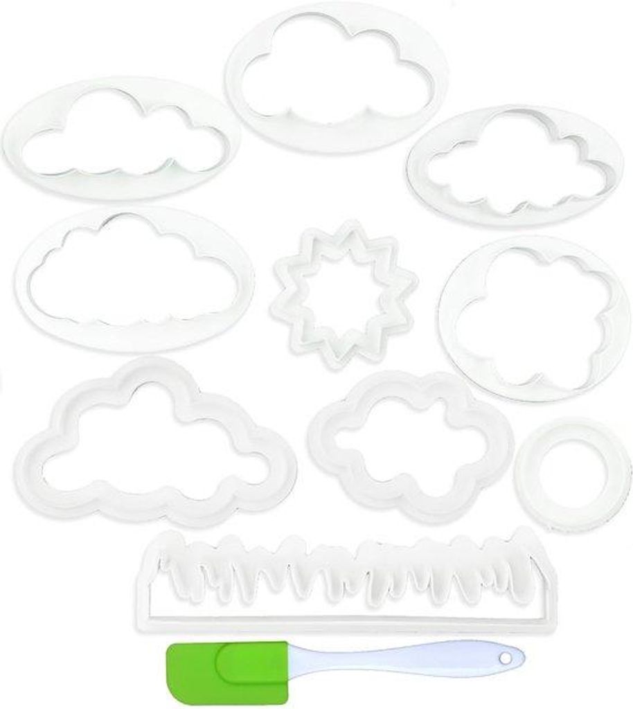 Pak mit 10 Wolkenkuchen-Formen, Fondant-Kuchen-Formen, Kinderwolken, Selbstmach-Kuchen-Fondant-Formen, Fondant-Decorationswaren