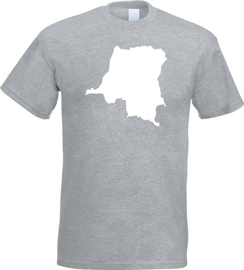 Kiwistar - T-Shirt - Graumeliert - Kongo, Demokratische Republik Herren Funshirt Bedruckt Design Sprüche Spruch Motive - mit Motiv Bedruckt - Funs...