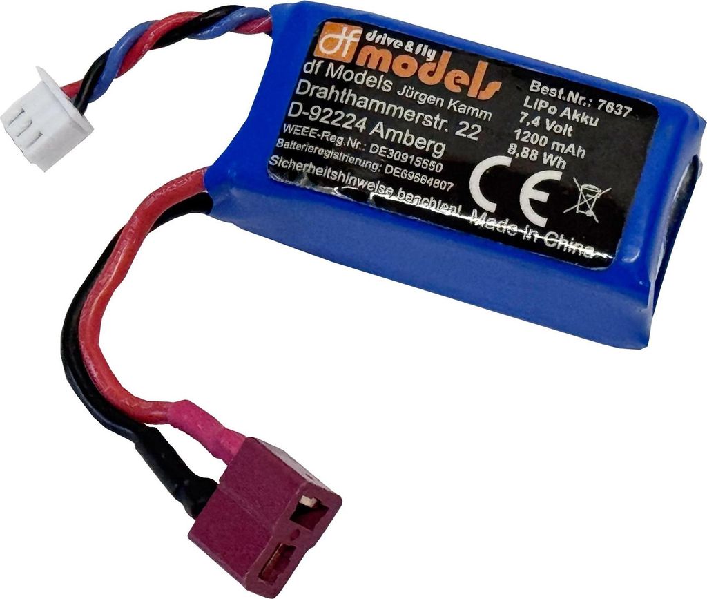 DF Models LiPo Akku 7,4 Volt - 1200mAh 8,88Wh Produktbild 