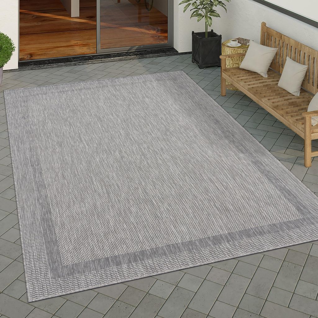 Tappeto da esterno Tessuto piatto effetto sisal con bordino Immagine del prodotto 
