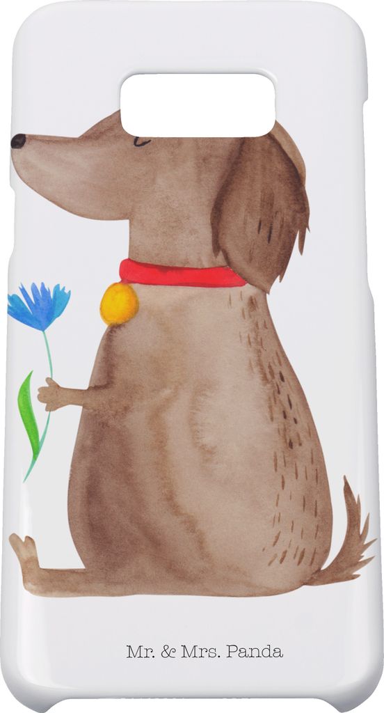 Mr. & Mrs. Panda Samsung Galaxy S8 plus Handyhülle Hund Blume - Weiß - Geschenk, Handy Case, Cover, Sprüche, Hülle, Hunde, Niedlich, Hundeliebe