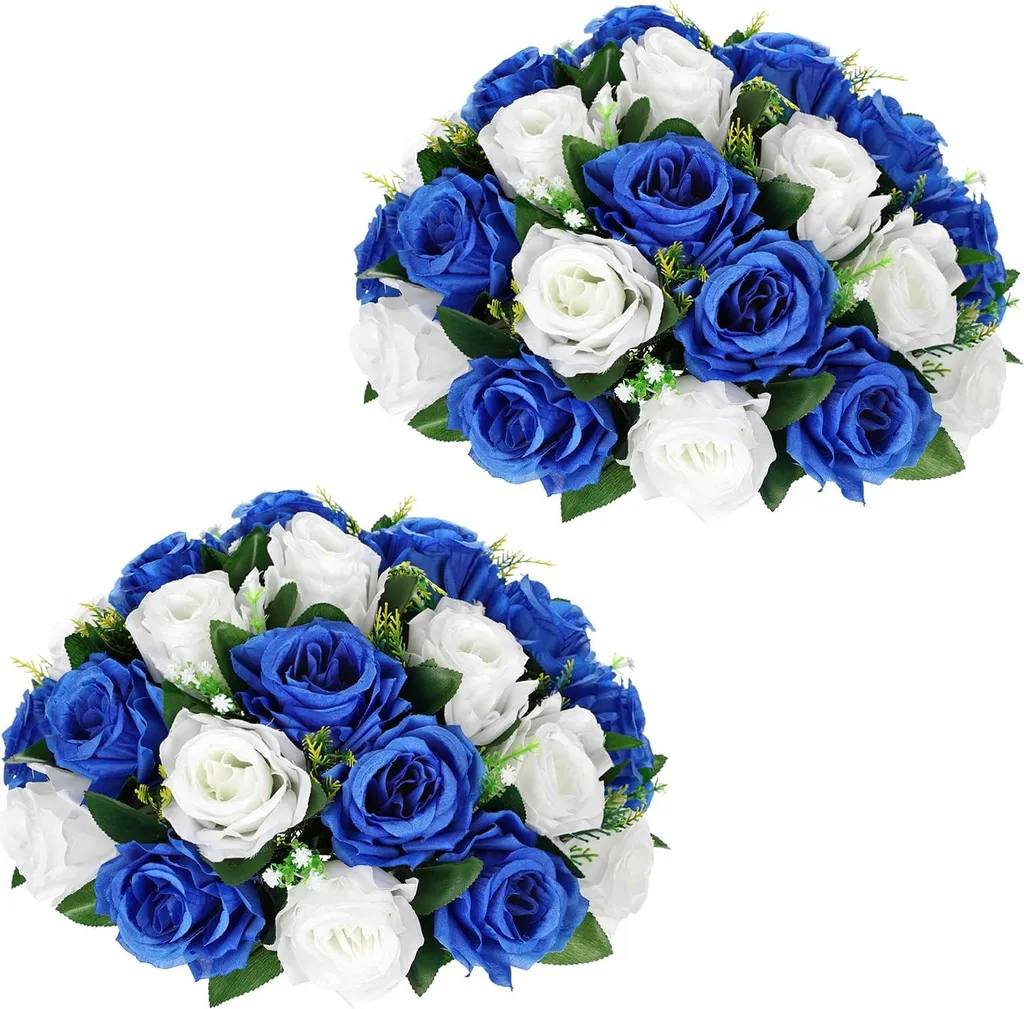 Boules de fleurs artificielles lot de 2 : Roses en soie sans entretien
