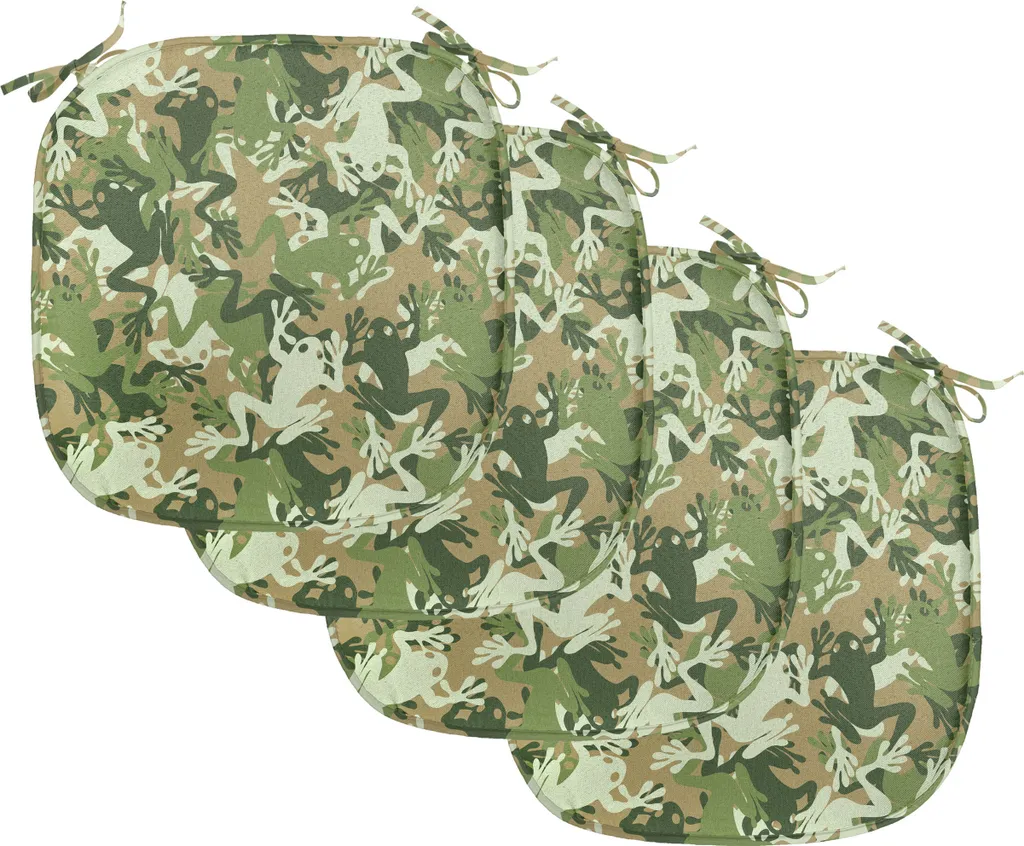 Coussins de Chaise Anti-Glisse et Imperméables 40x40 cm Lot de 4 Vert