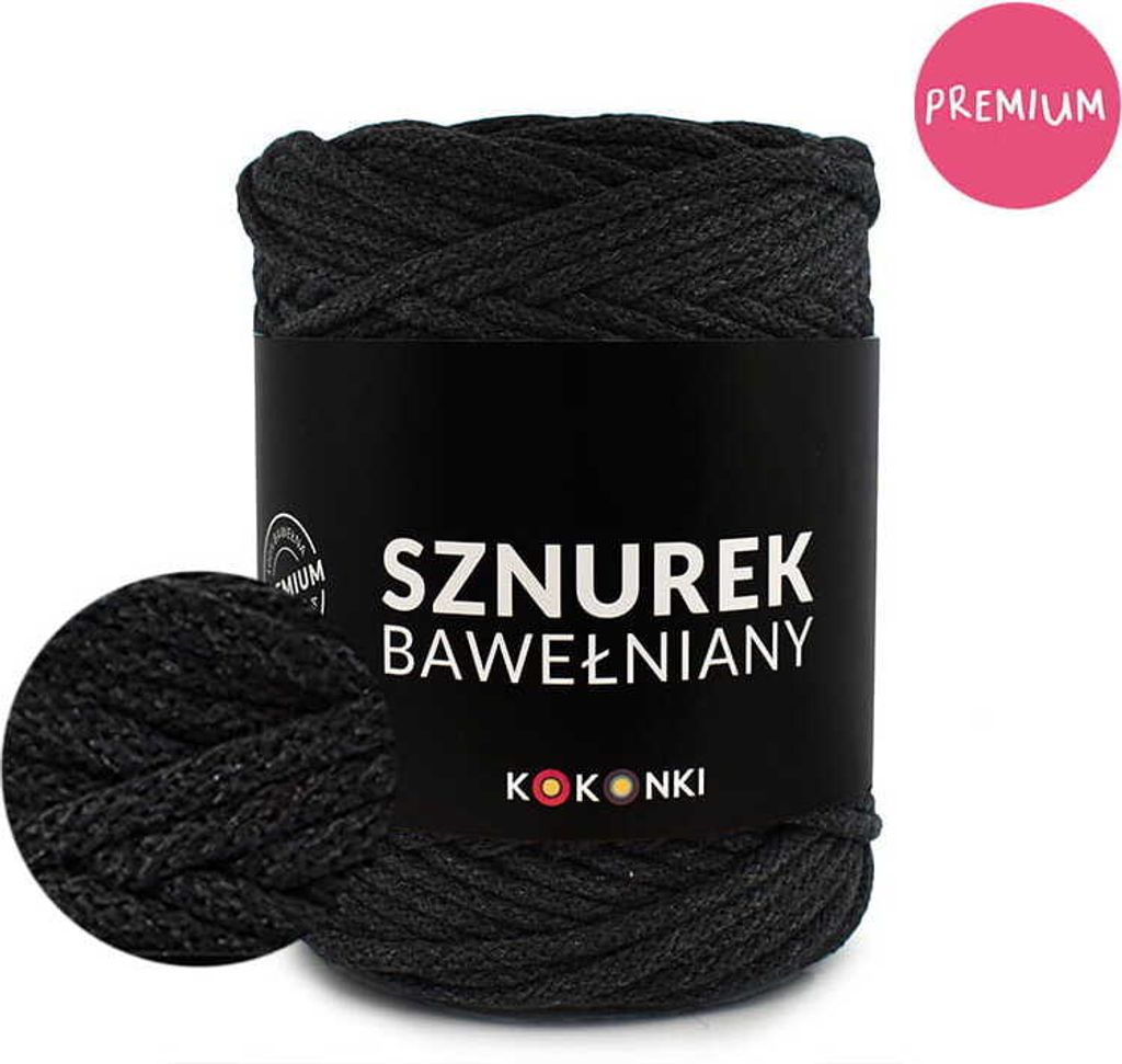 Bavlněné lano Kokonki Premium 5 mm, 100 m role, antracitová Obrázek produktu 