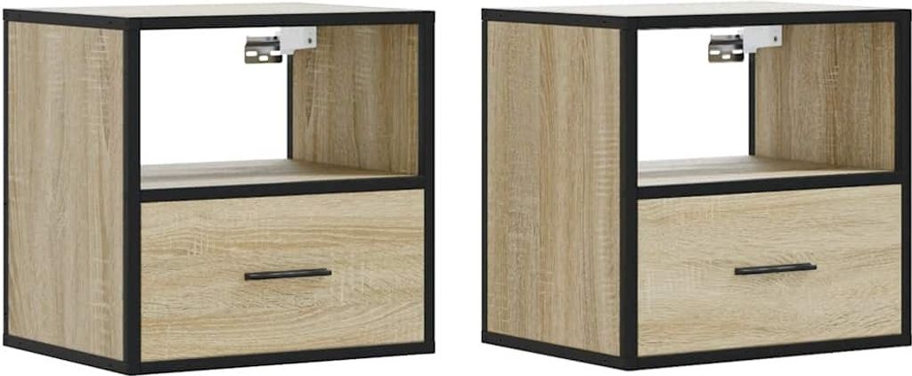 "2026 MODERNE"Wand-Nachttische 2er Set, für Schlafzimmer - elegantes Design - Nachtkommode - Sonoma-Eiche 40x31x39,5cm - Nachttische & -schränke ...