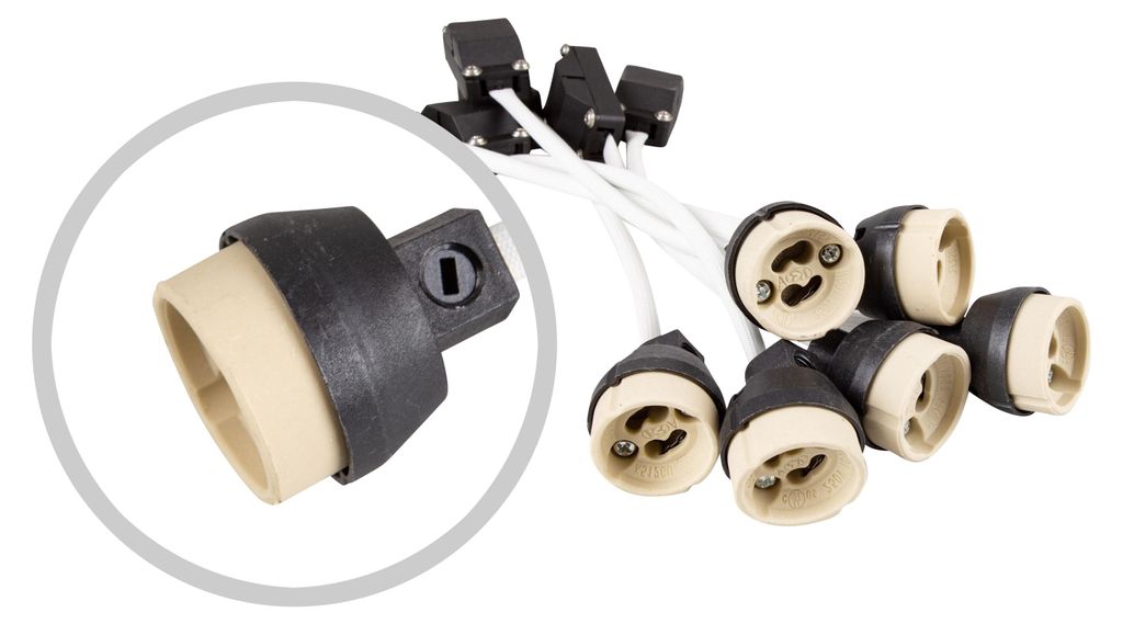 6 Stück Halogenlampen GU10 Fassung Brücke Mit Kabel und Produktbild 