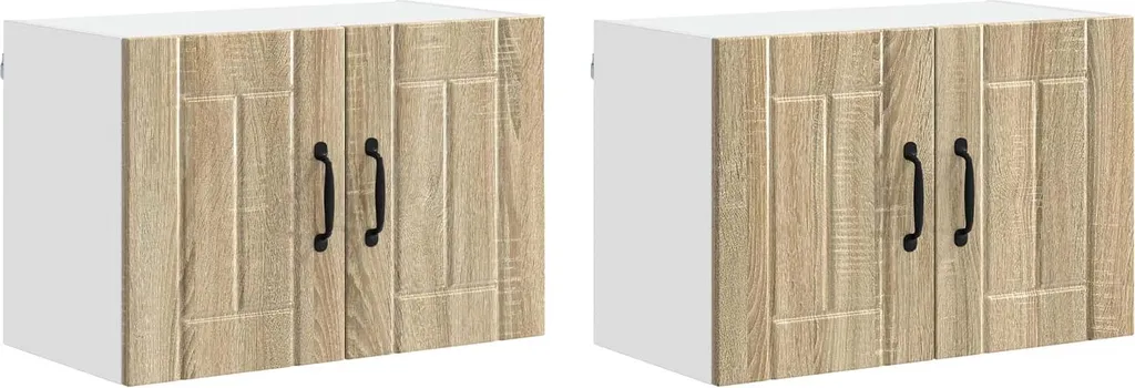 SYFAX™ Set Pensili Salvaspazio 2 Pezzi Rovere Sonoma 60x31x40 cm