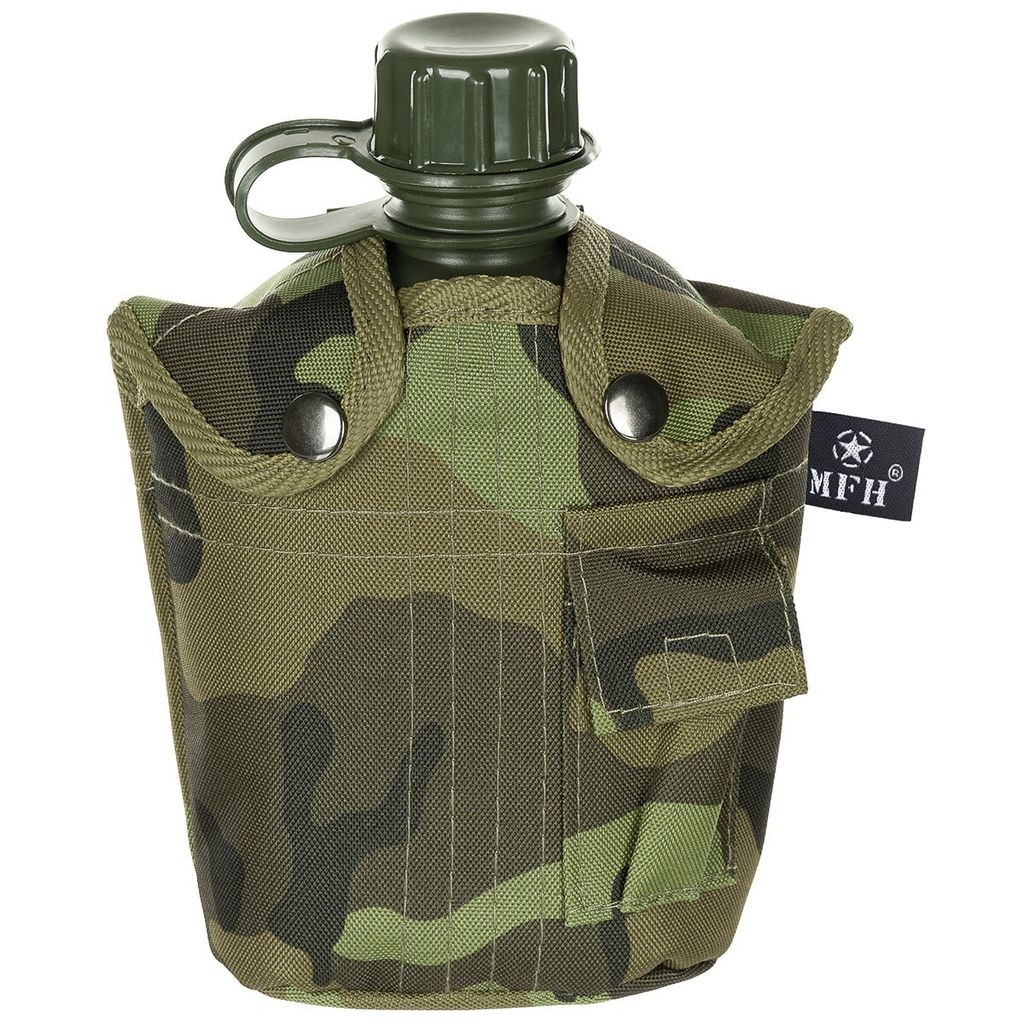MFH US Plastikfeldflasche, 1 l, Hülle, BPA-frei, M 95 CZ Produktbild 