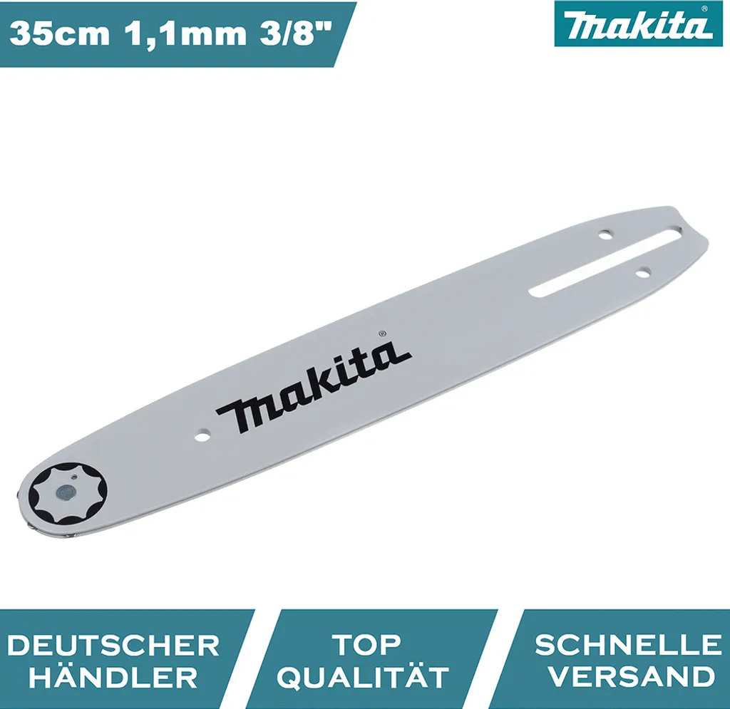 Guide-chaîne Makita 35cm 1,1mm 3/8" 165246-6 pour tronçonneuse élagueuse
