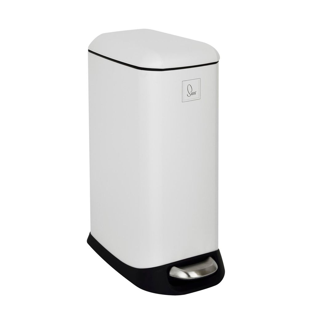 SVITA TS12 Mülleimer Treteimer Abfalleimer 12l inkl. Inneneimer Pedal Weiß