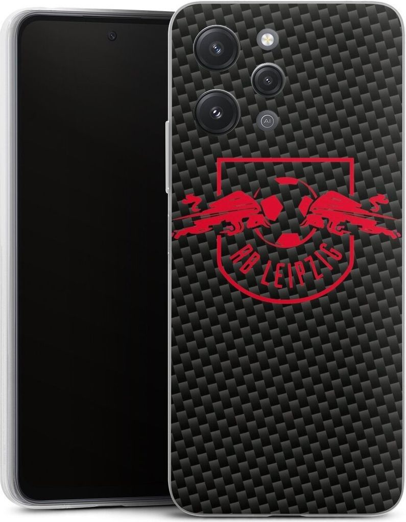 DeinDesign Slim Hülle für Xiaomi Redmi 12 Silikon Case Ultra Dünn Handyhülle Carbon Offizielles Lizenzprodukt RB Leipzig