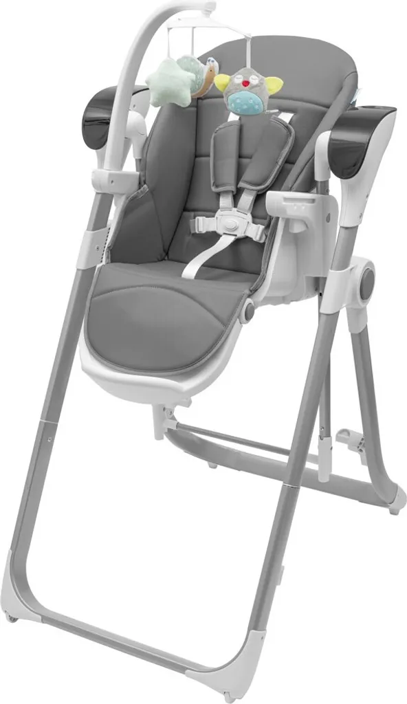 Chaise haute bébé évolutive SMART New Baby grise pour repas et jeu