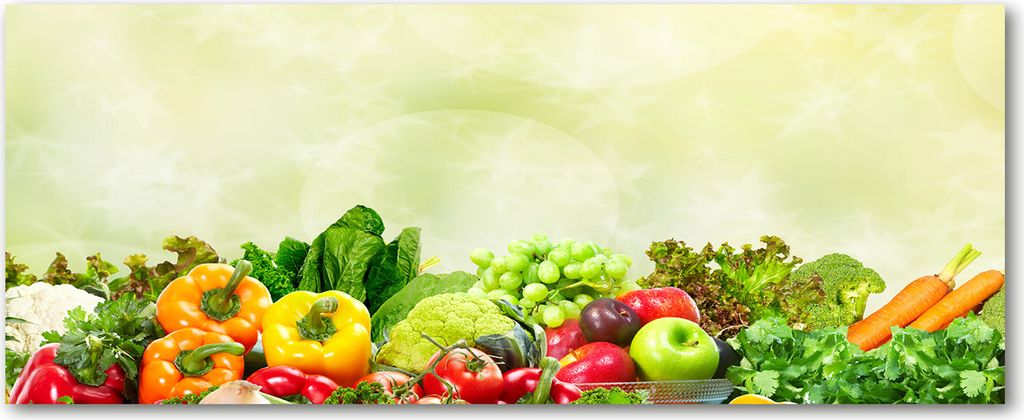 Tulup Küchenrückwand Spritzschutz aus Glas -125x50 -Spritzschutz auf gehärtetes Glas Deko Essen & Getränke Gemüse