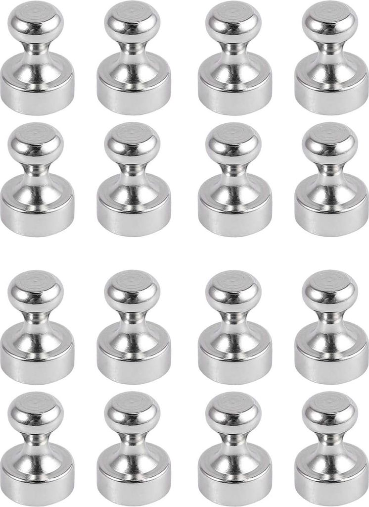Starke Neodymium-Magnete - Mini-Magnete - 16 Stück - Silber - 12 x 16 mm