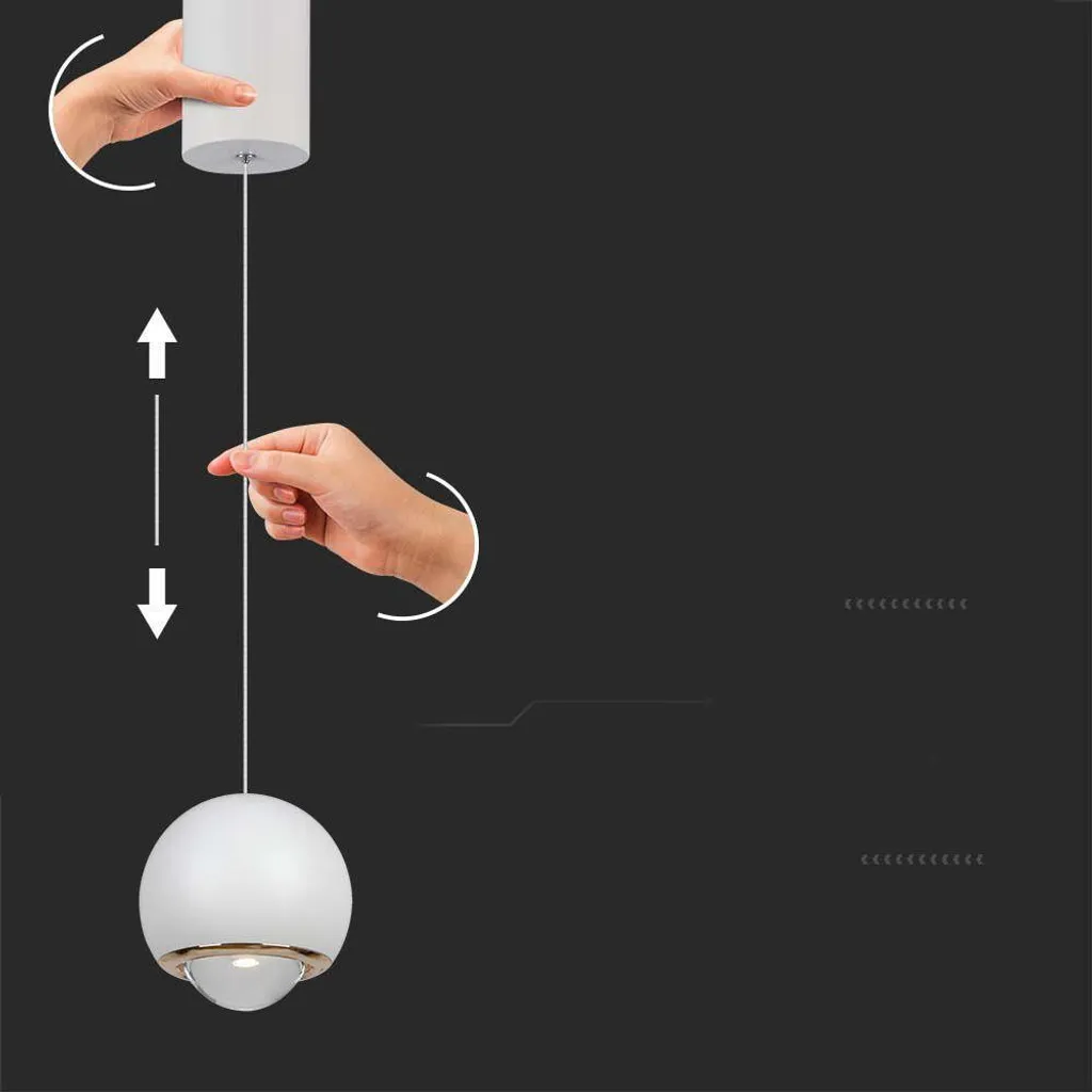 Lampada Sospensione LED V-TAC VT-7508 Sfera Bianca 3000K | Design Moderno