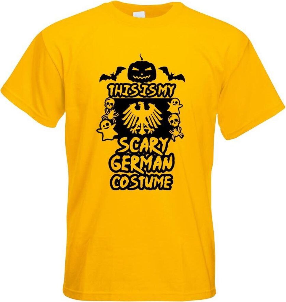 Kiwistar - T-Shirt - gelb - My Scary German Costume Motiv Bedruckt Funshirt Design Print - mit Motiv Bedruckt - Funshirt Design - Sport - Freizeit ...