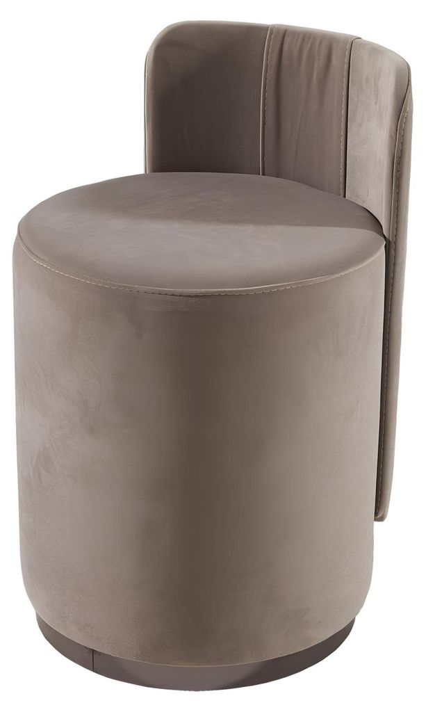 Design Sessel Luxus Ottomane Schminktisch Hocker Runder Polster Stuhl Braun Bank