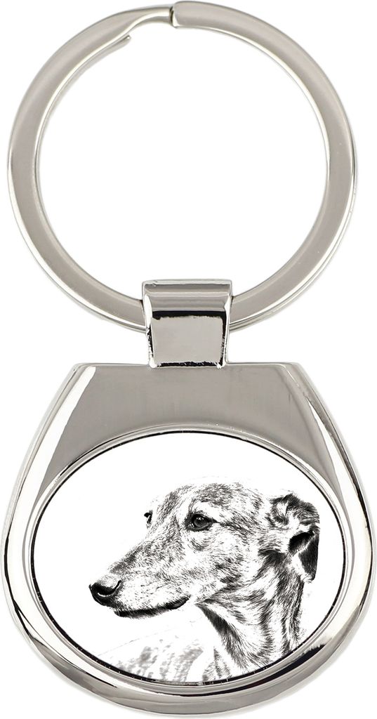 Greyhound, Grosser Englischer Windhund - Schlüsselanhänger mit Hund, Anhänger mit Aufdruck, personalisierter Anhänger der Marke Art-Dog