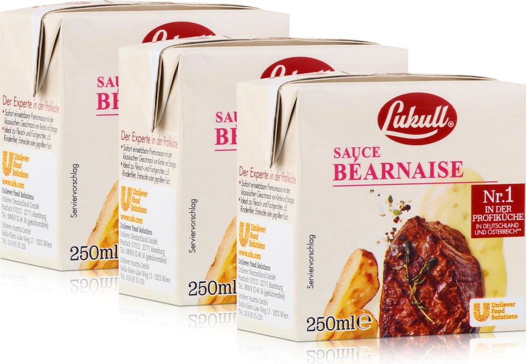 Lukull Sauce Béarnaise 250ml - Ideal zu Fleisch und Produktbild 
