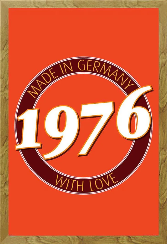 Poster Vintage 1976 Germania Shinsuke Cornice MDF Rovere Maxi 40x60